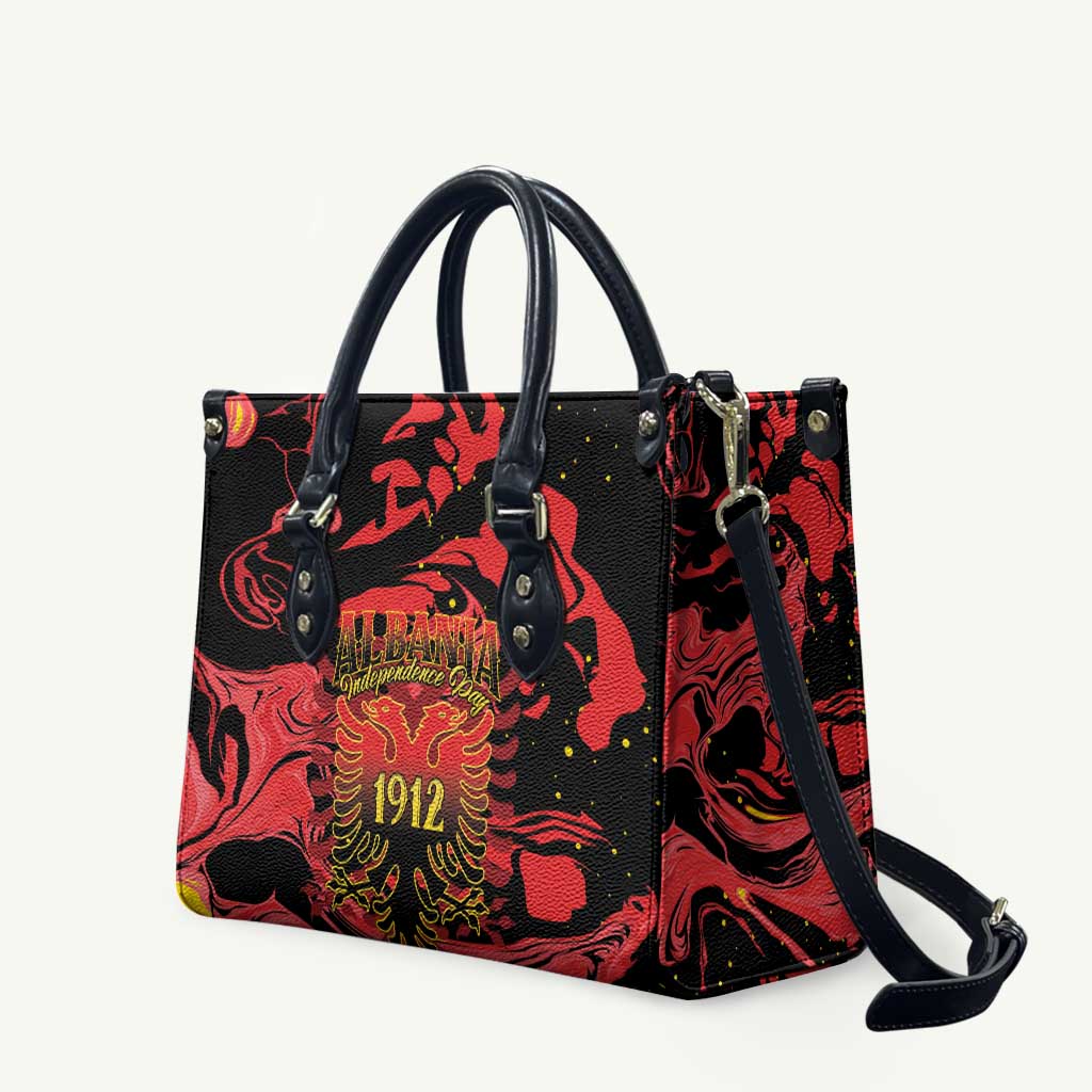 Happy Albania Independence Day Leather Bag Albanian Eagle - Wonder Print Shop