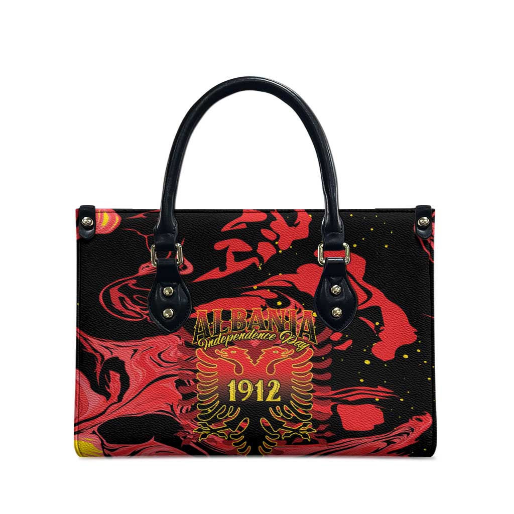 Happy Albania Independence Day Leather Bag Albanian Eagle - Wonder Print Shop