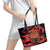 Happy Albania Independence Day Leather Tote Bag Albanian Eagle - Wonder Print Shop