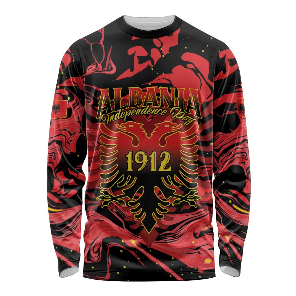Happy Albania Independence Day Long Sleeve Shirt Albanian Eagle - Wonder Print Shop