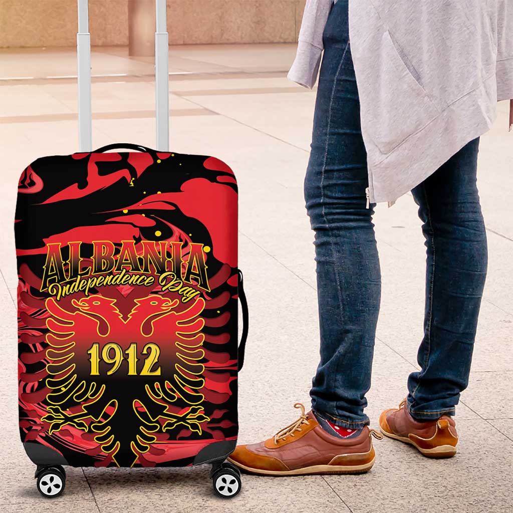 Happy Albania Independence Day Luggage Cover Albanian Eagle - Wonder Print Shop