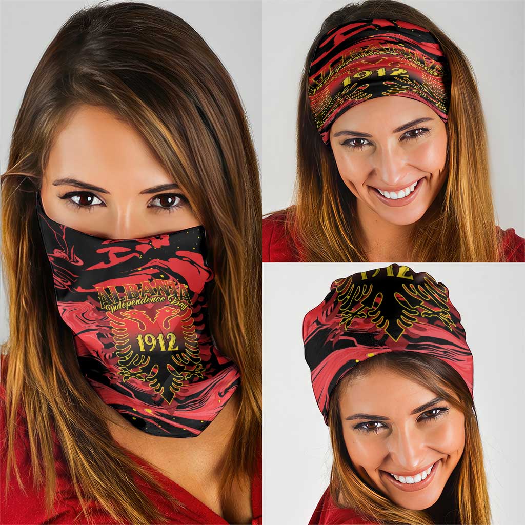 Happy Albania Independence Day Neck Gaiter Albanian Eagle - Wonder Print Shop