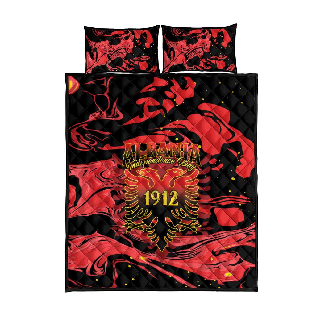 Happy Albania Independence Day Quilt Bed Set Albanian Eagle - Wonder Print Shop