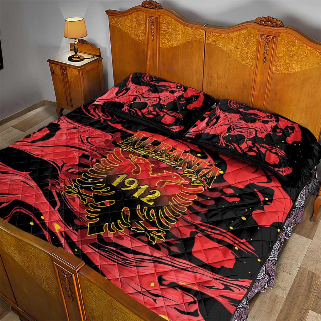Happy Albania Independence Day Quilt Bed Set Albanian Eagle - Wonder Print Shop