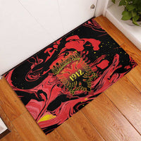 Happy Albania Independence Day Rubber Doormat Albanian Eagle - Wonder Print Shop