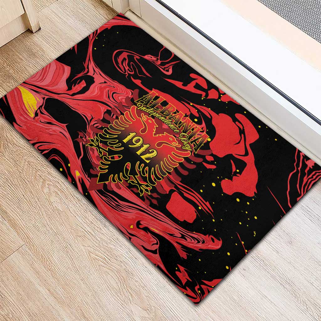 Happy Albania Independence Day Rubber Doormat Albanian Eagle - Wonder Print Shop