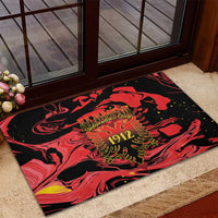 Happy Albania Independence Day Rubber Doormat Albanian Eagle - Wonder Print Shop