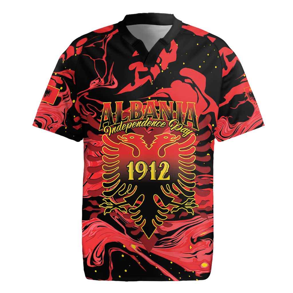 Happy Albania Independence Day Rugby Jersey Albanian Eagle - Wonder Print Shop