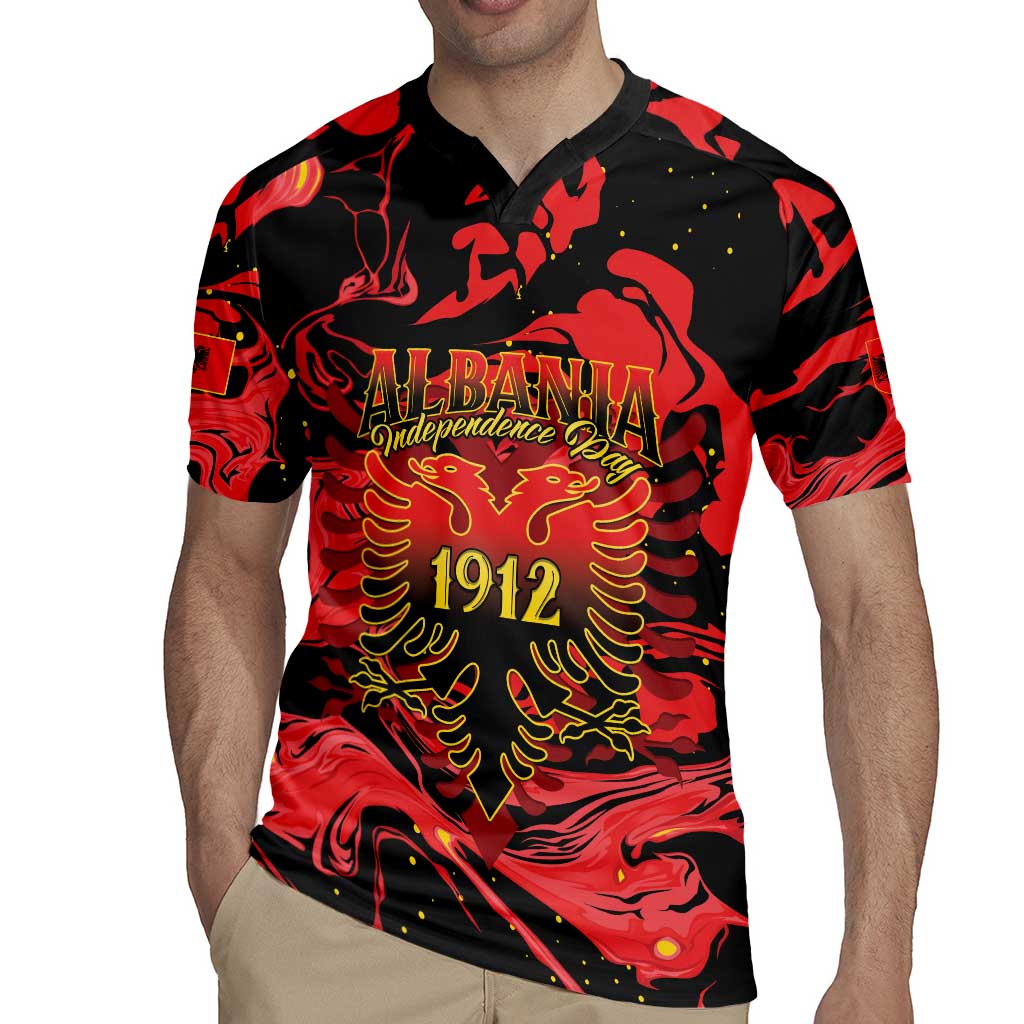 Happy Albania Independence Day Rugby Jersey Albanian Eagle - Wonder Print Shop