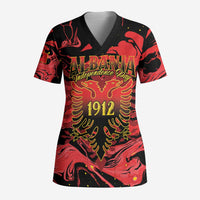 Happy Albania Independence Day Scrub Top Albanian Eagle - Wonder Print Shop