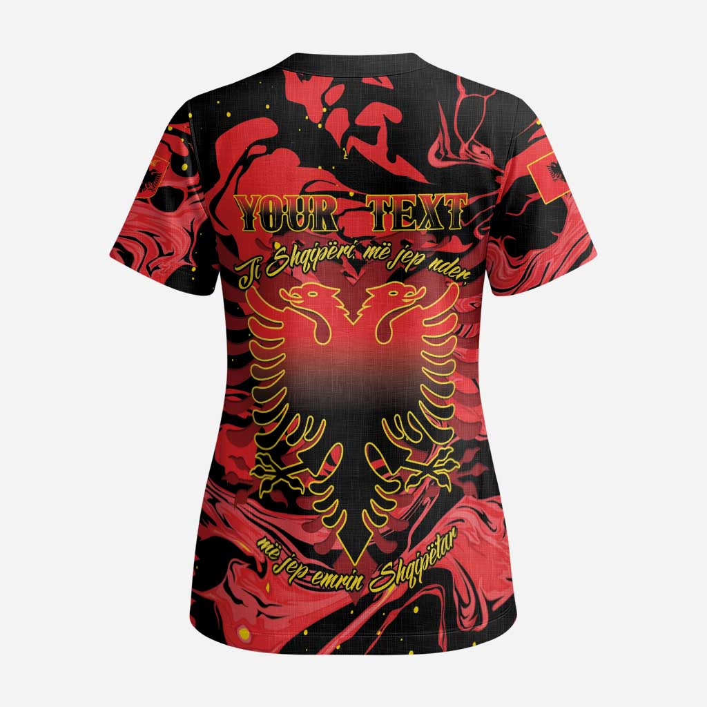 Happy Albania Independence Day Scrub Top Albanian Eagle - Wonder Print Shop
