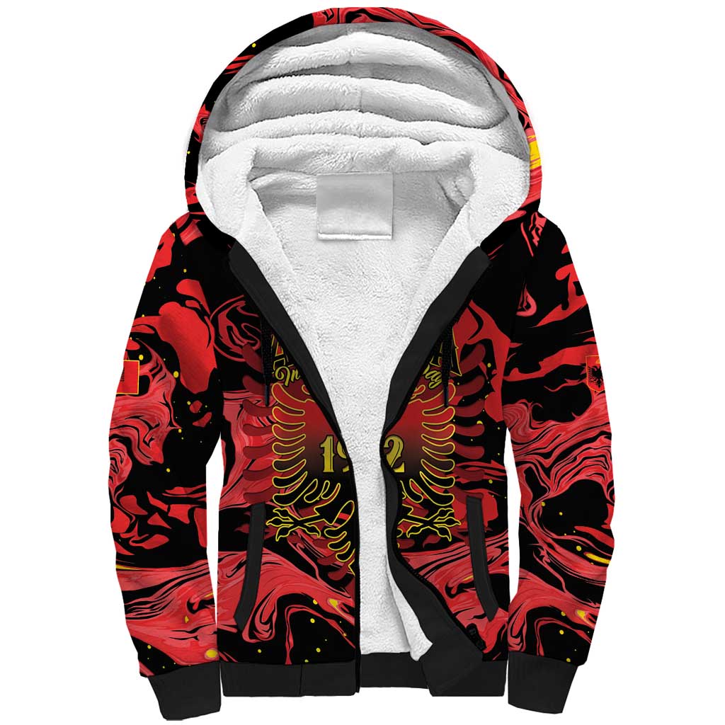 Happy Albania Independence Day Sherpa Hoodie Albanian Eagle - Wonder Print Shop