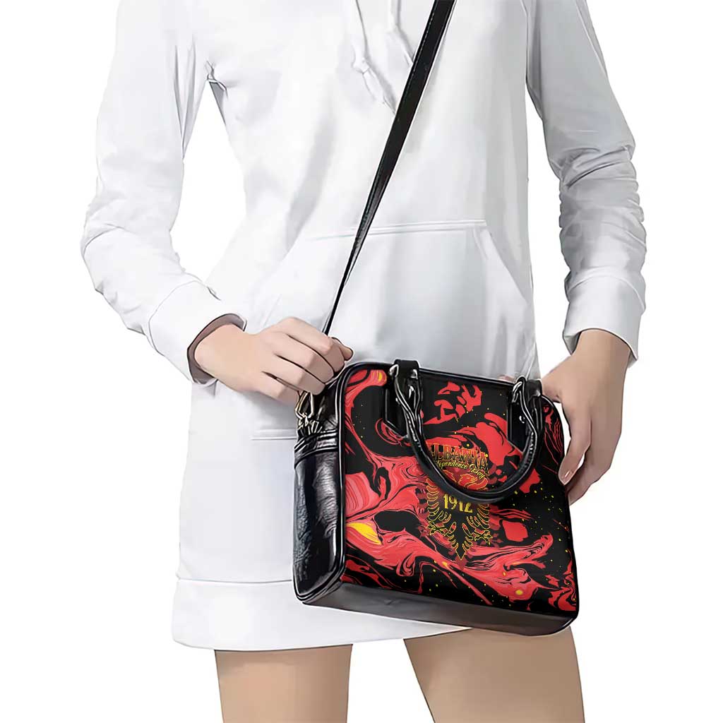 Happy Albania Independence Day Shoulder Handbag Albanian Eagle - Wonder Print Shop