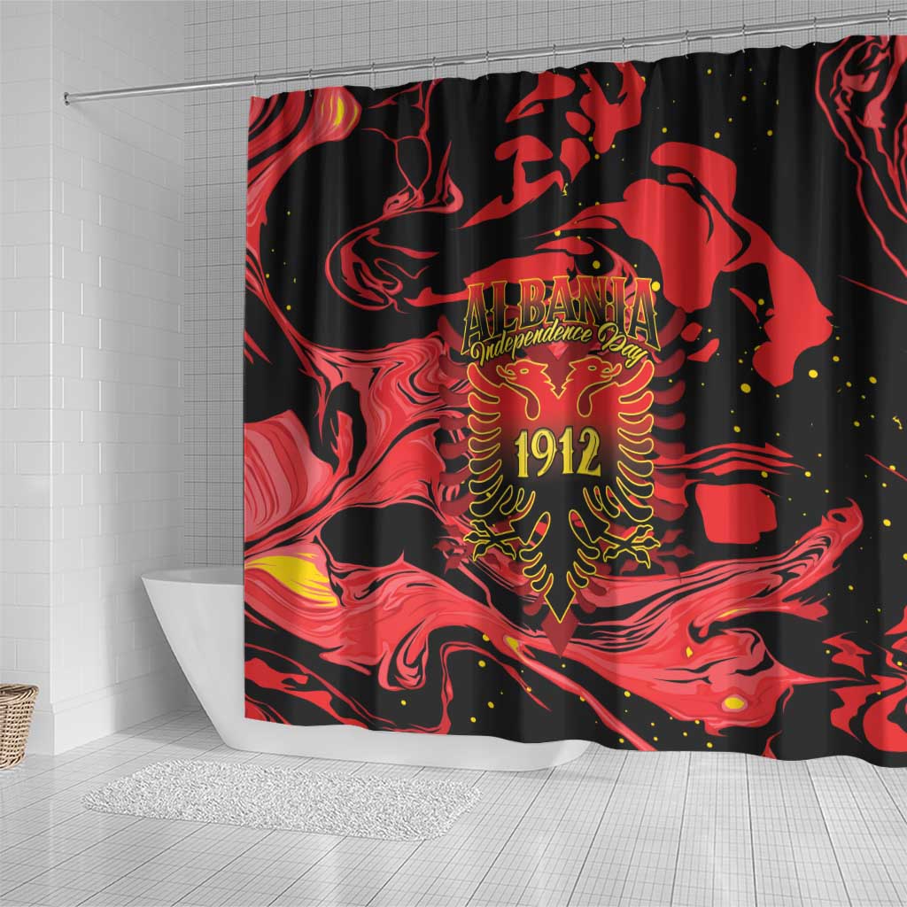 Happy Albania Independence Day Shower Curtain Albanian Eagle - Wonder Print Shop