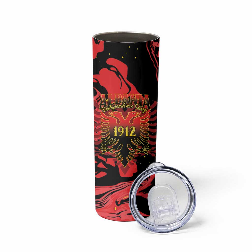 Happy Albania Independence Day Skinny Tumbler Albanian Eagle - Wonder Print Shop