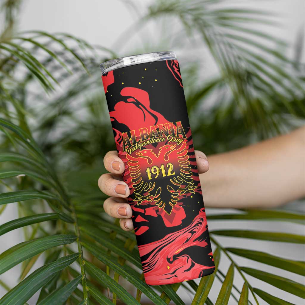 Happy Albania Independence Day Skinny Tumbler Albanian Eagle - Wonder Print Shop