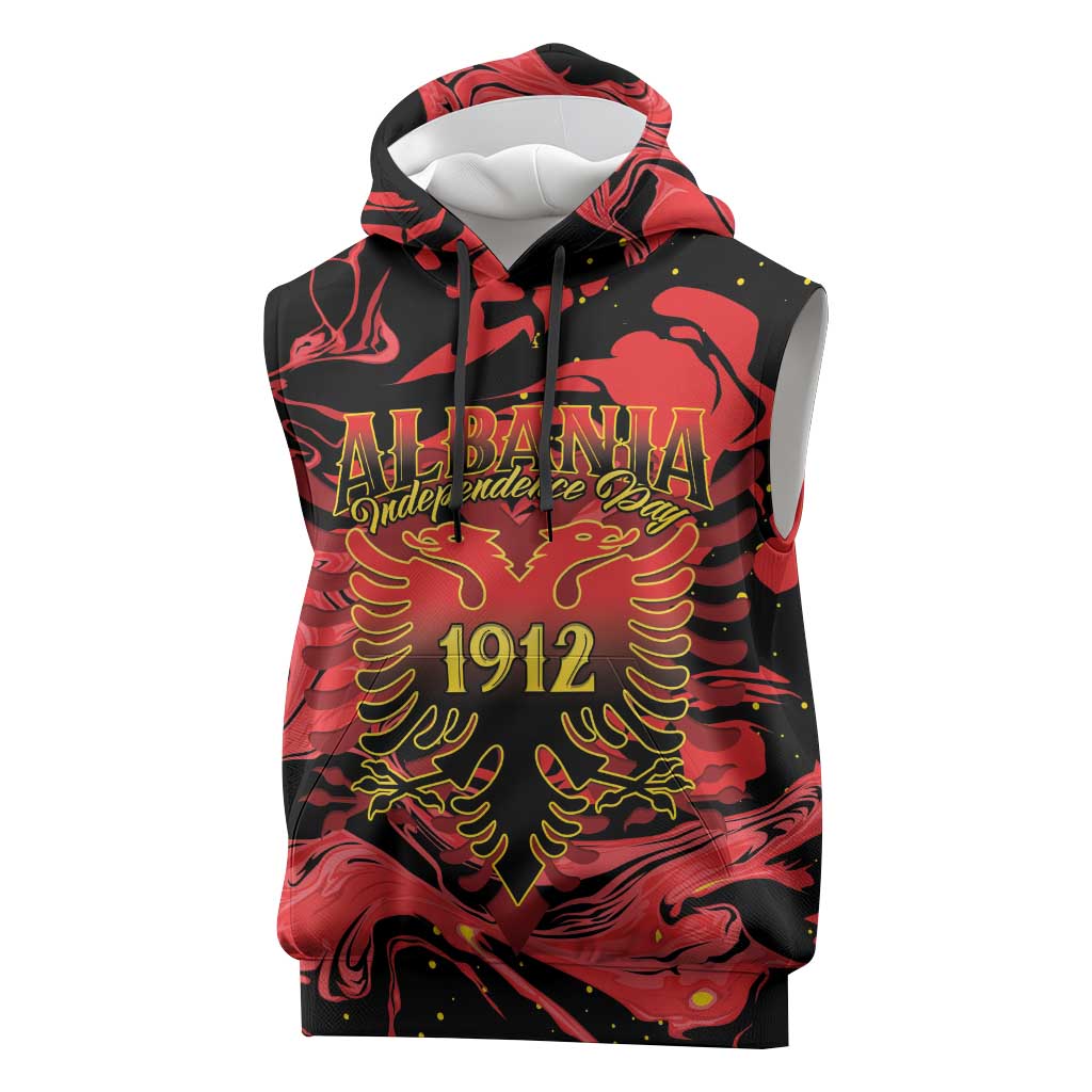 Happy Albania Independence Day Sleeveless Hoodie Albanian Eagle - Wonder Print Shop