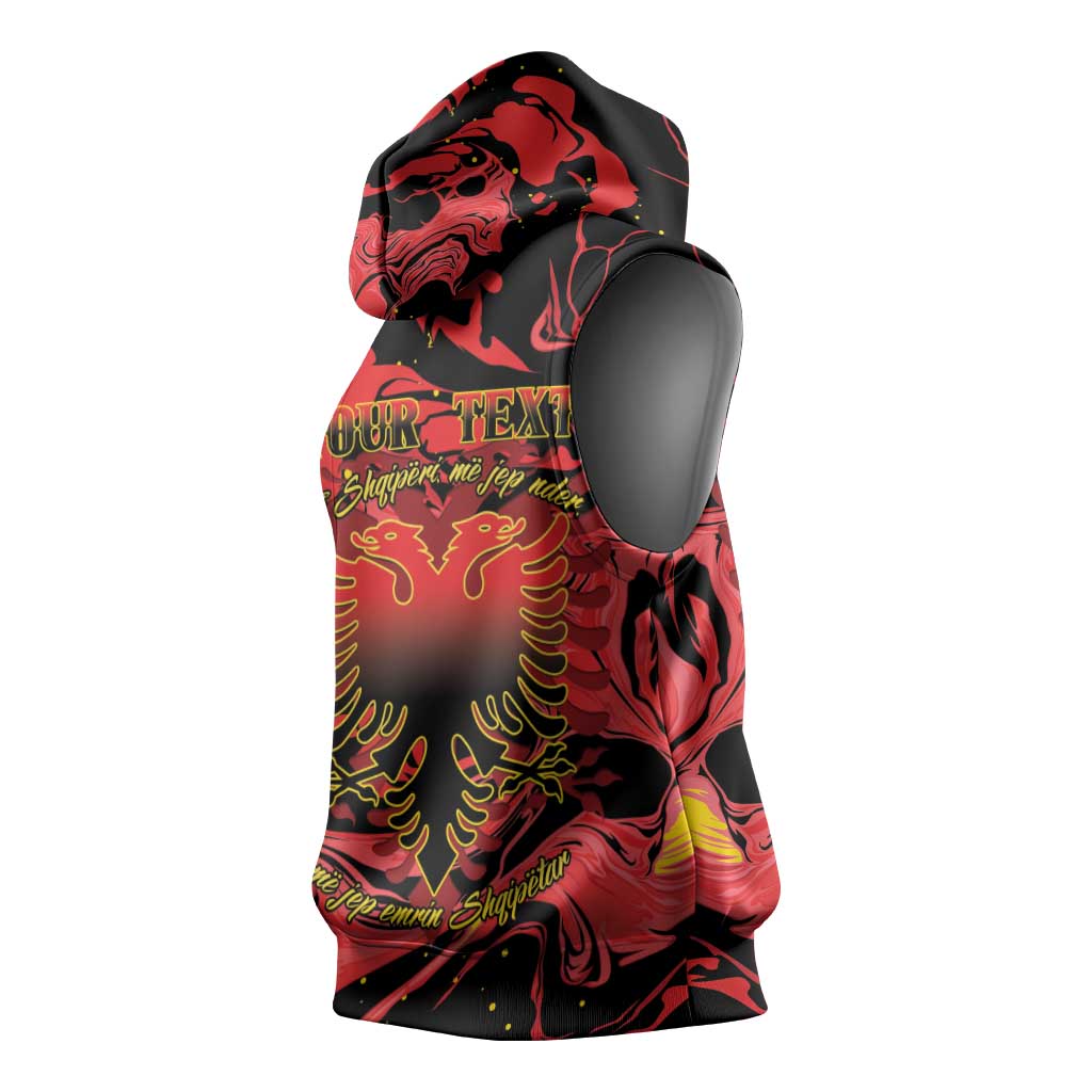 Happy Albania Independence Day Sleeveless Hoodie Albanian Eagle - Wonder Print Shop
