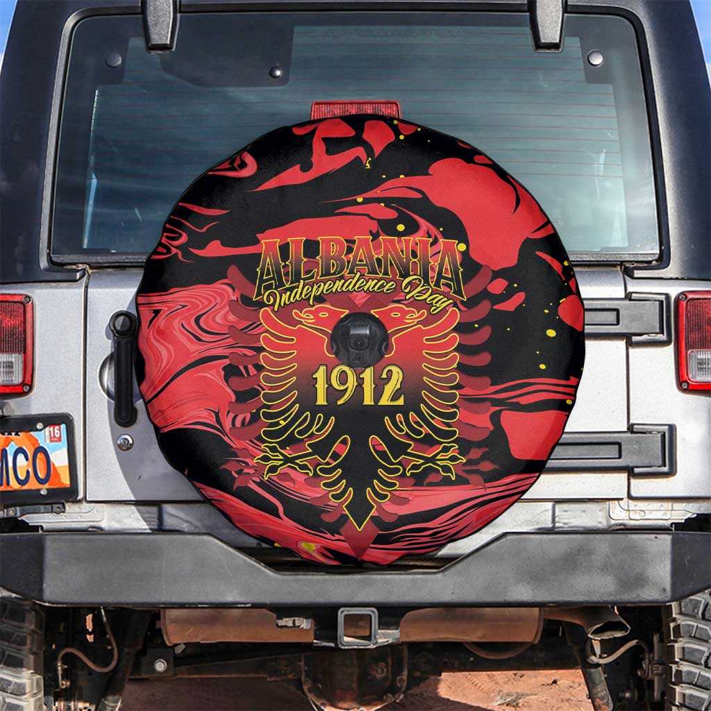 Happy Albania Independence Day Spare Tire Cover Albanian Eagle - Wonder Print Shop