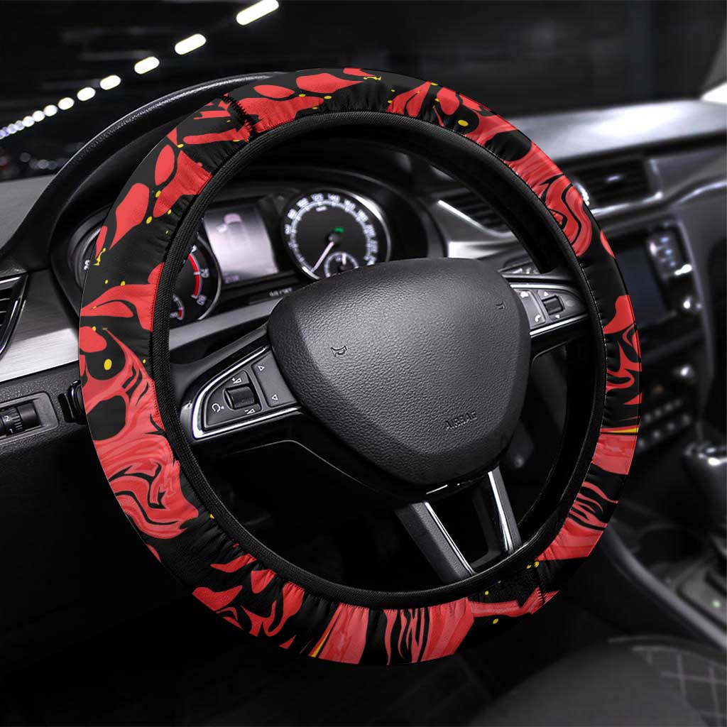 Happy Albania Independence Day Steering Wheel Cover Albanian Eagle - Wonder Print Shop