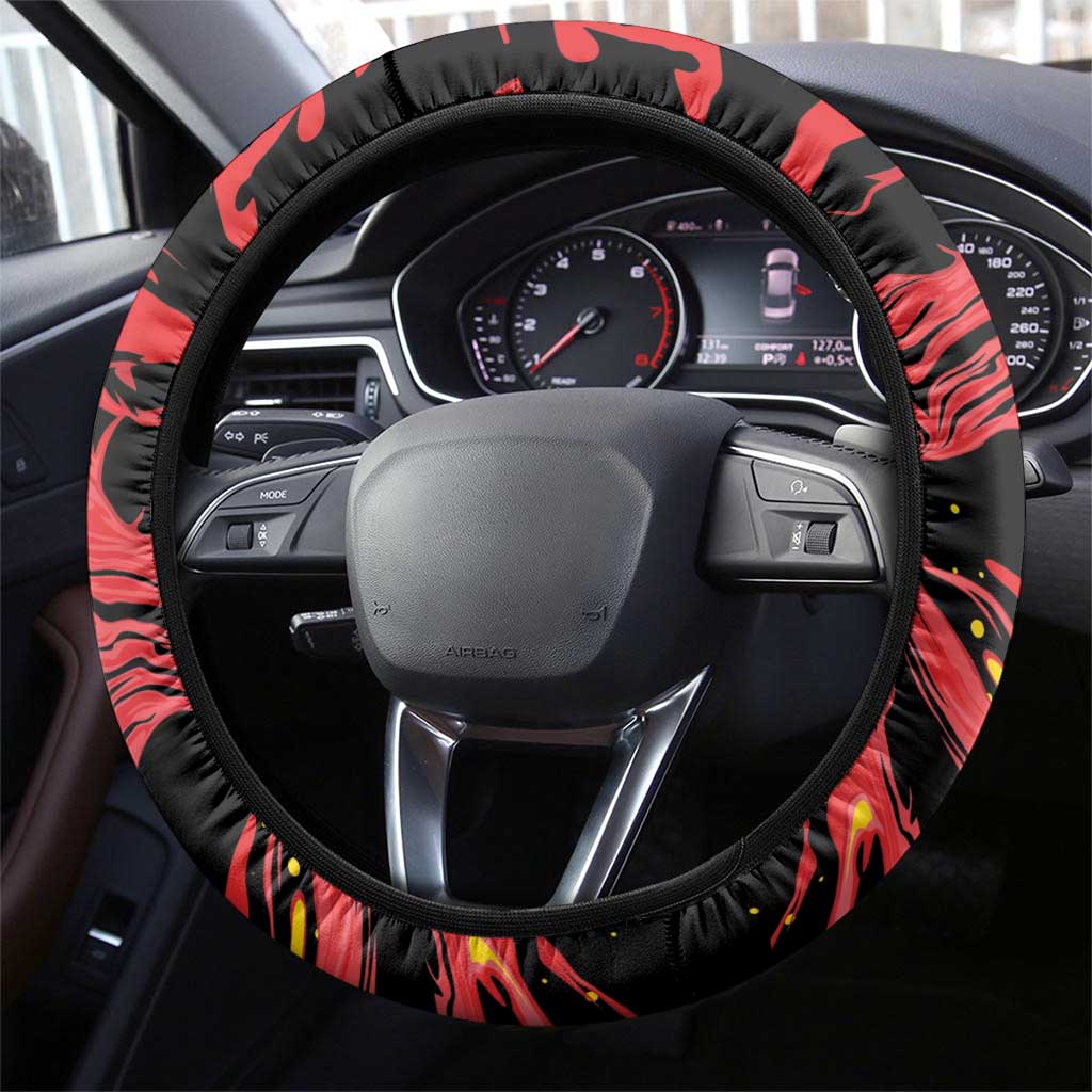 Happy Albania Independence Day Steering Wheel Cover Albanian Eagle - Wonder Print Shop