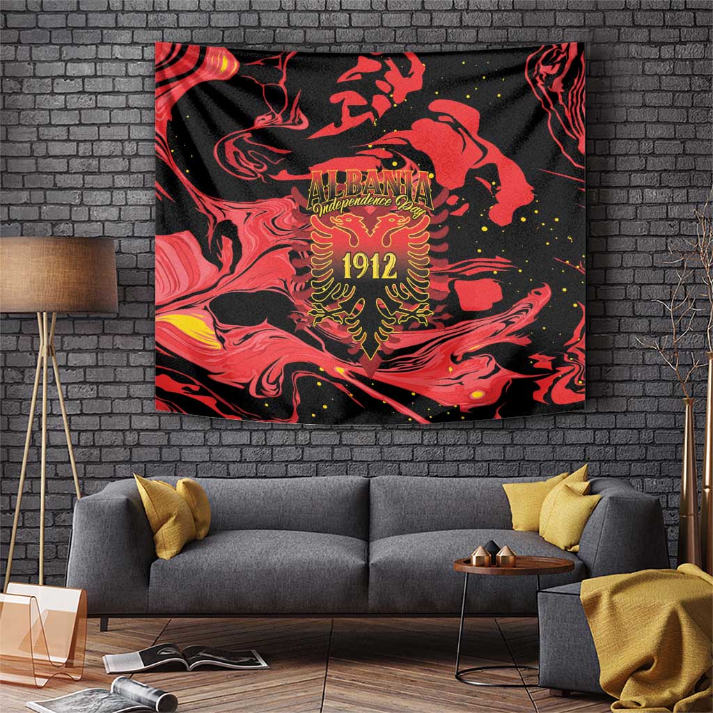 Happy Albania Independence Day Tapestry Albanian Eagle - Wonder Print Shop