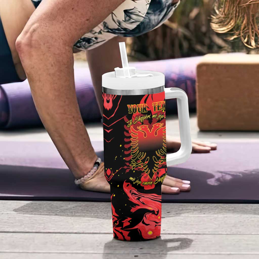 Happy Albania Independence Day Tumbler With Handle Albanian Eagle - Wonder Print Shop