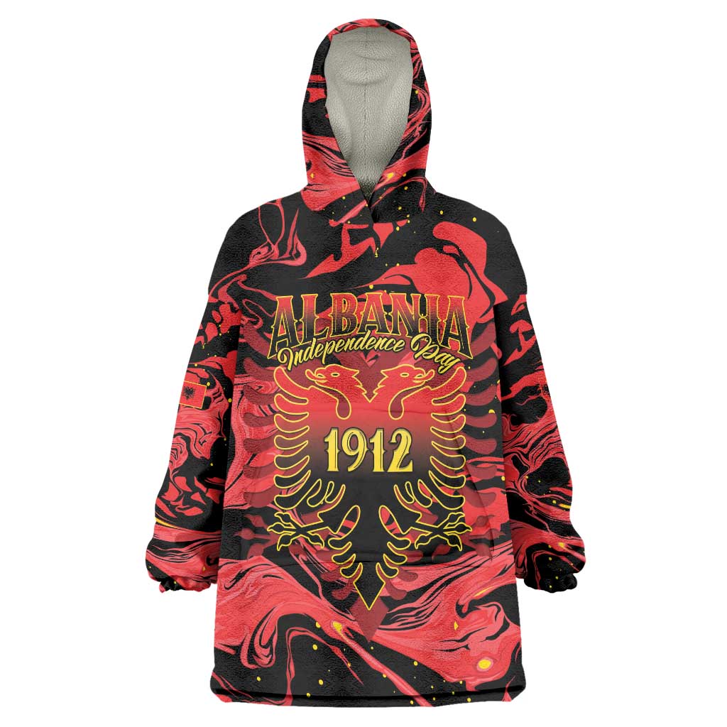 Happy Albania Independence Day Wearable Blanket Hoodie Albanian Eagle - Wonder Print Shop
