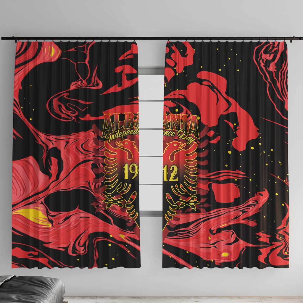 Happy Albania Independence Day Window Curtain Albanian Eagle - Wonder Print Shop