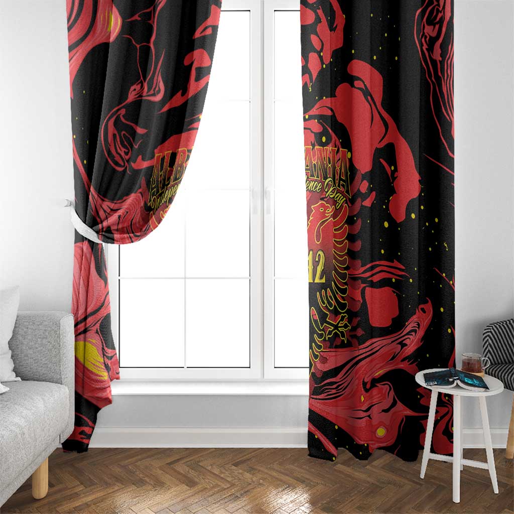 Happy Albania Independence Day Window Curtain Albanian Eagle - Wonder Print Shop