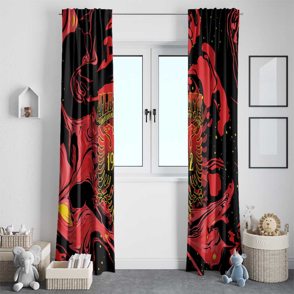 Happy Albania Independence Day Window Curtain Albanian Eagle - Wonder Print Shop