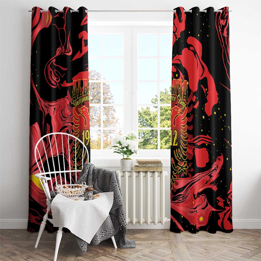 Happy Albania Independence Day Window Curtain Albanian Eagle - Wonder Print Shop