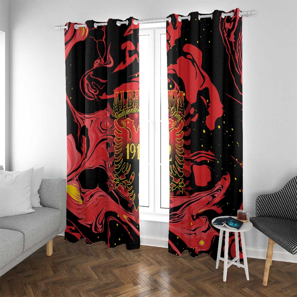 Happy Albania Independence Day Window Curtain Albanian Eagle - Wonder Print Shop