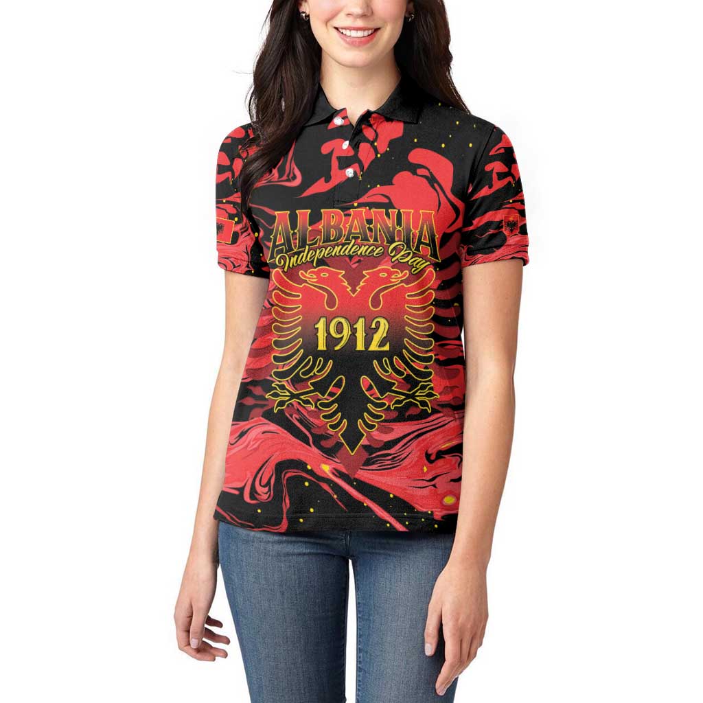 Happy Albania Independence Day Women Polo Shirt Albanian Eagle - Wonder Print Shop