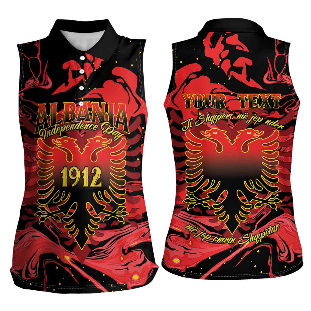 Happy Albania Independence Day Women Sleeveless Polo Shirt Albanian Eagle - Wonder Print Shop