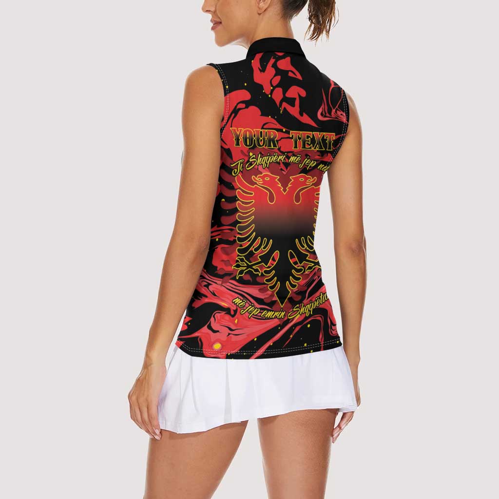 Happy Albania Independence Day Women Sleeveless Polo Shirt Albanian Eagle - Wonder Print Shop