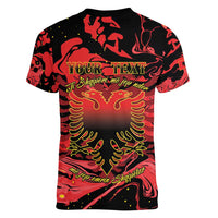 Happy Albania Independence Day Women V-Neck T-Shirt Albanian Eagle - Wonder Print Shop