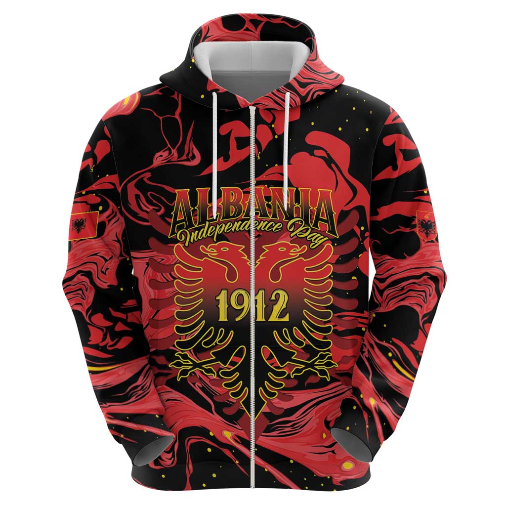 Happy Albania Independence Day Zip Hoodie Albanian Eagle - Wonder Print Shop