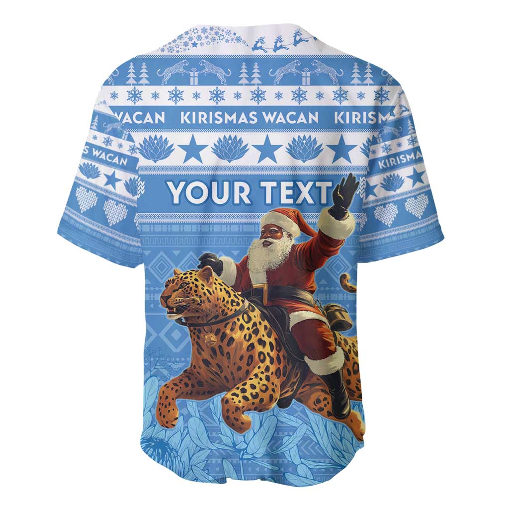 Personalised Somalia Christmas Baseball Jersey Black Santa Riding Leopard Kirismas Wacan - Wonder Print Shop