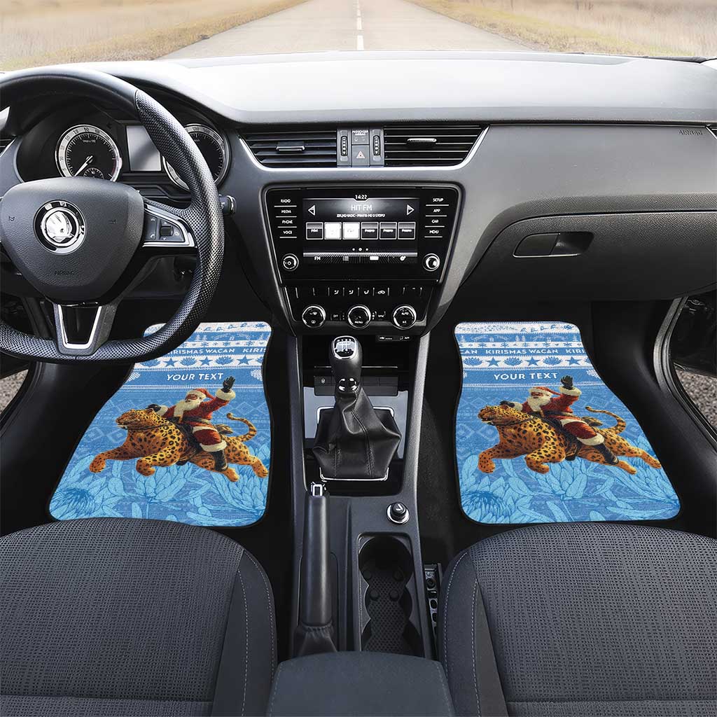 Somalia Christmas Car Mats Black Santa Riding Leopard Kirismas Wacan - Wonder Print Shop