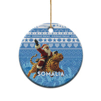 Personalised Somalia Christmas Ceramic Ornament Black Santa Riding Leopard Kirismas Wacan - Wonder Print Shop