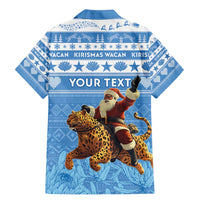 Personalised Somalia Christmas Family Matching Mermaid Dress and Hawaiian Shirt Black Santa Riding Leopard Kirismas Wacan - Wonder Print Shop