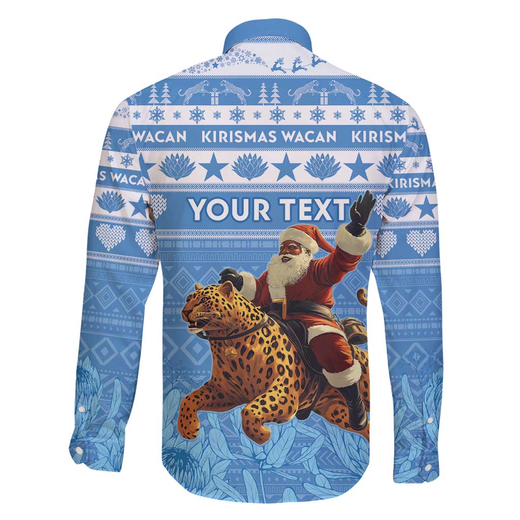 Personalised Somalia Christmas Family Matching Puletasi and Hawaiian Shirt Black Santa Riding Leopard Kirismas Wacan - Wonder Print Shop