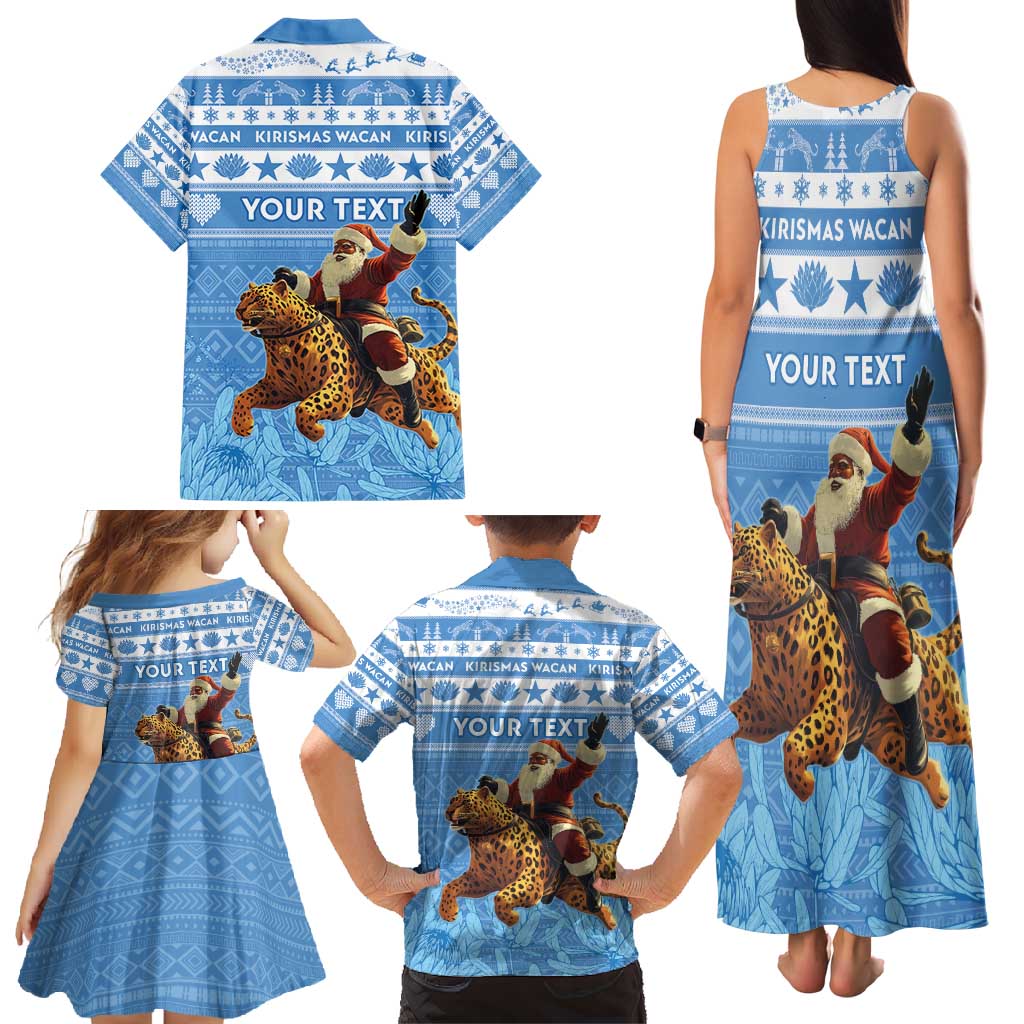 Personalised Somalia Christmas Family Matching Tank Maxi Dress and Hawaiian Shirt Black Santa Riding Leopard Kirismas Wacan - Wonder Print Shop