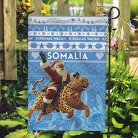 Somalia Christmas Garden Flag Black Santa Riding Leopard Kirismas Wacan - Wonder Print Shop