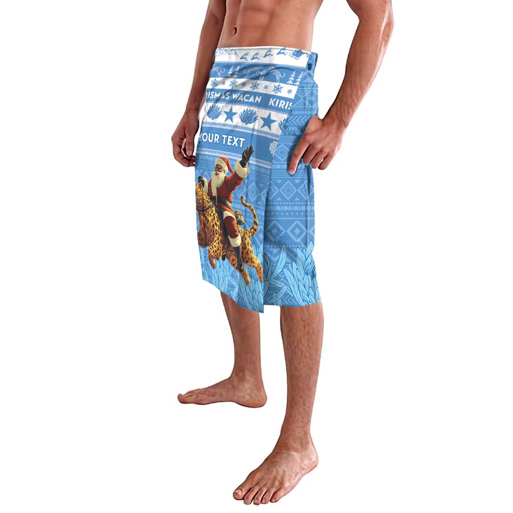Personalised Somalia Christmas Lavalava Black Santa Riding Leopard Kirismas Wacan - Wonder Print Shop