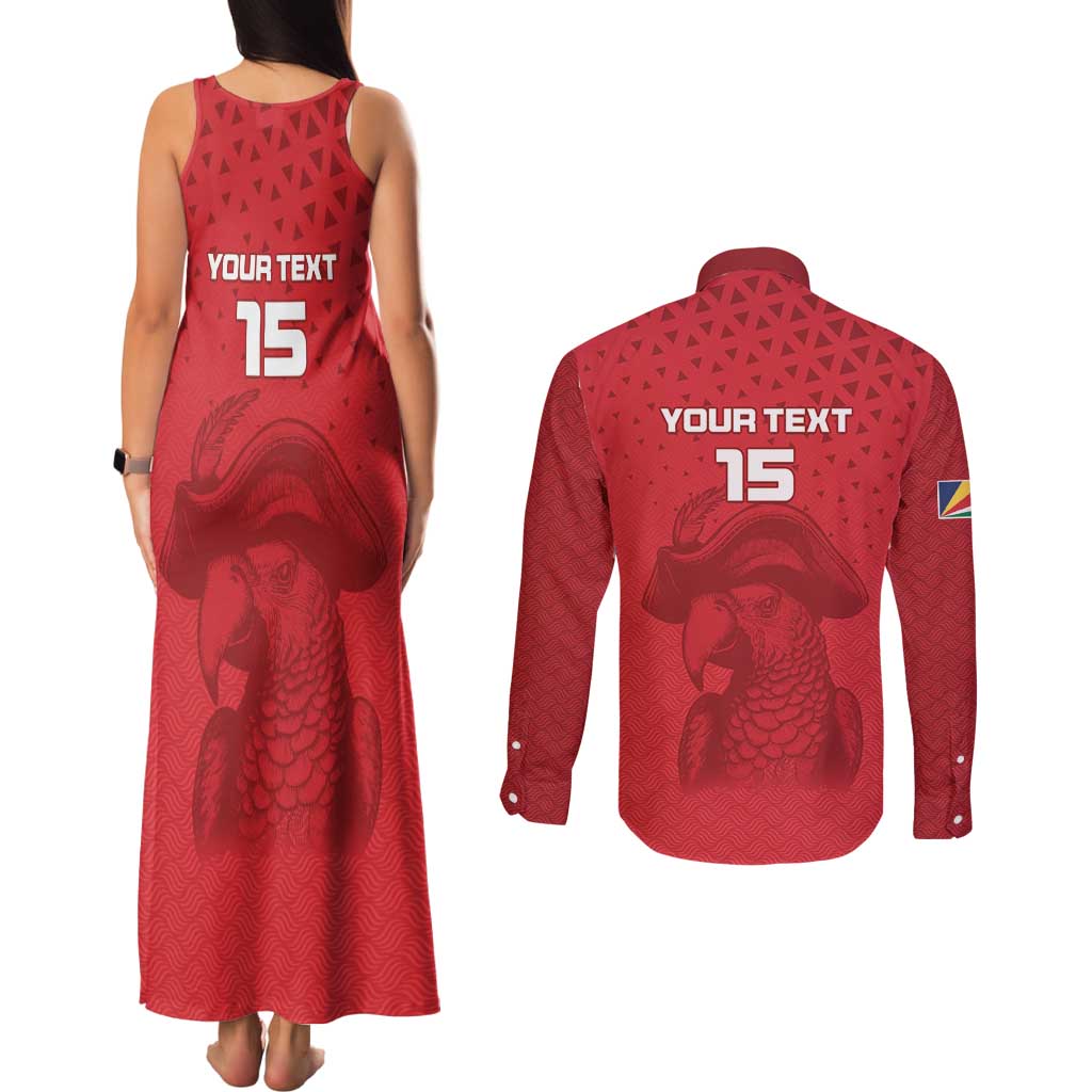 Custom Seychelles Football Couples Matching Tank Maxi Dress and Long Sleeve Button Shirt Go The Pirates - Wonder Print Shop