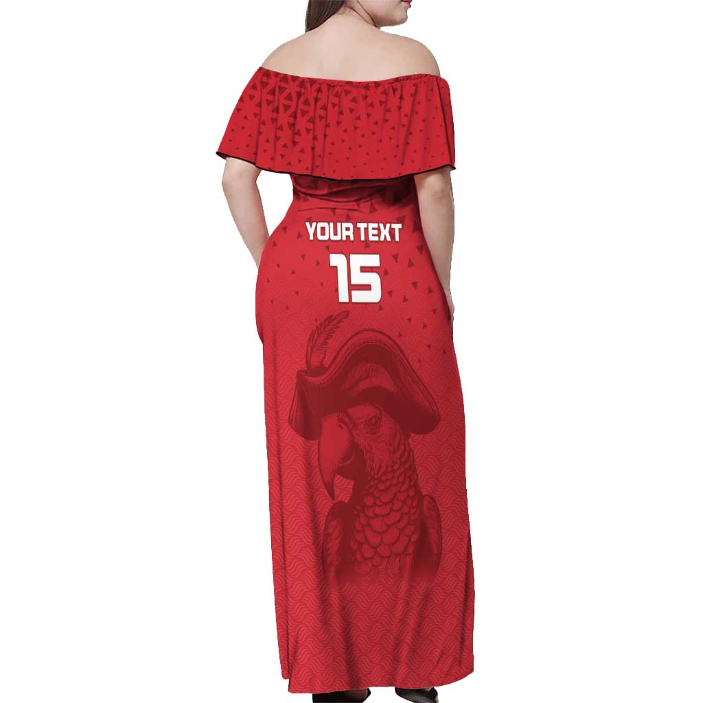 Custom Seychelles Football Off Shoulder Maxi Dress Go The Pirates - Wonder Print Shop