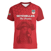 Custom Seychelles Football Women V-Neck T-Shirt Go The Pirates - Wonder Print Shop