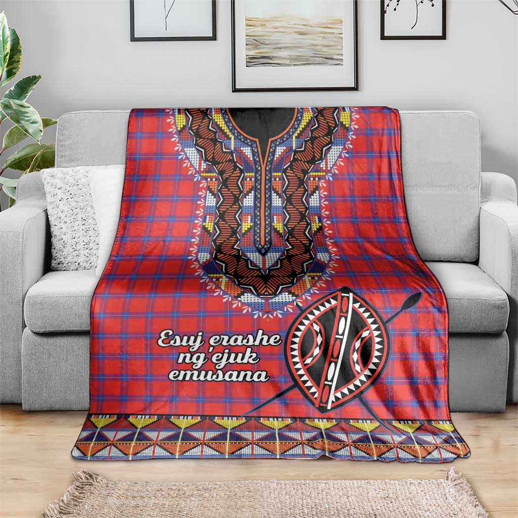 Kenya Maasai Shuka Blanket Mix Dashiki - Beadwork Pattern